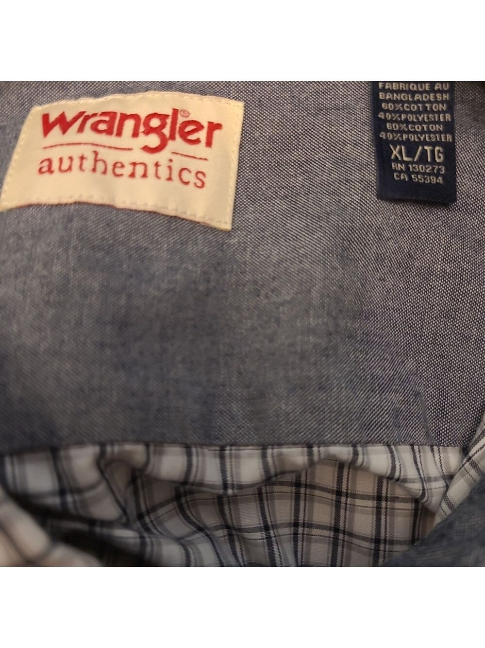 Wrangler Authentics Men's Button Down Long Sleeve Shirt Size XL - Picture 3 of 4